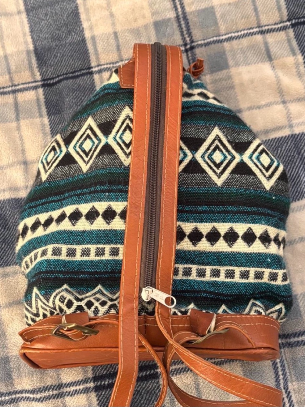 Boho Ethnic Backpack - Geometric Pattern - Picture 2 of 8